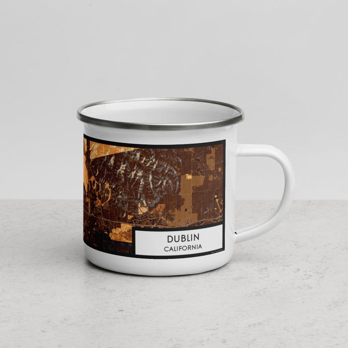 Right View Custom Dublin California Map Enamel Mug in Ember
