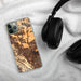 Custom Dublin California Map Phone Case in Ember on Table with Black Headphones