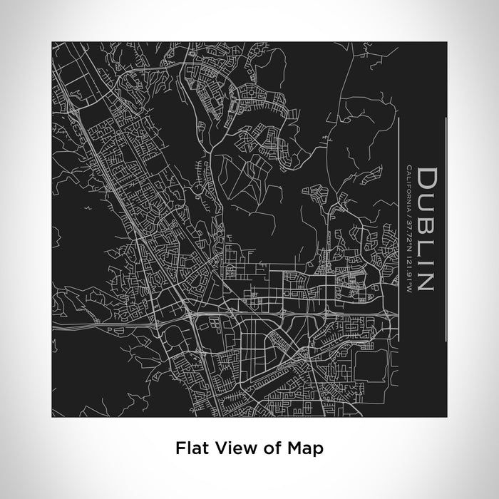 Rendered View of Dublin California Map Engraving on 17oz Stainless Steel Insulated Tumbler in Black