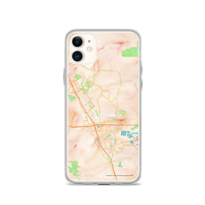 Custom iPhone 11 Dublin California Map Phone Case in Watercolor