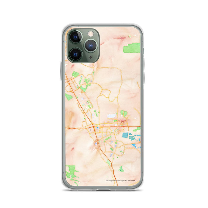 Custom iPhone 11 Pro Dublin California Map Phone Case in Watercolor