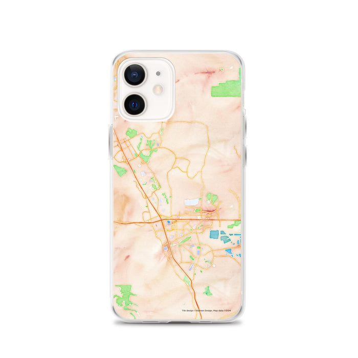 Custom iPhone 12 Dublin California Map Phone Case in Watercolor