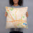 Person holding 18x18 Custom Dublin California Map Throw Pillow in Watercolor
