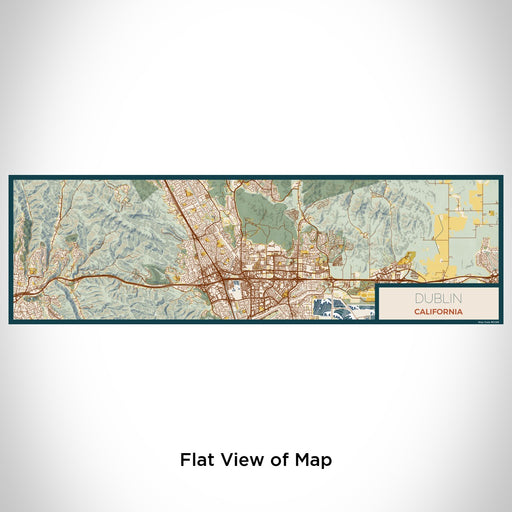 Flat View of Map Custom Dublin California Map Enamel Mug in Woodblock