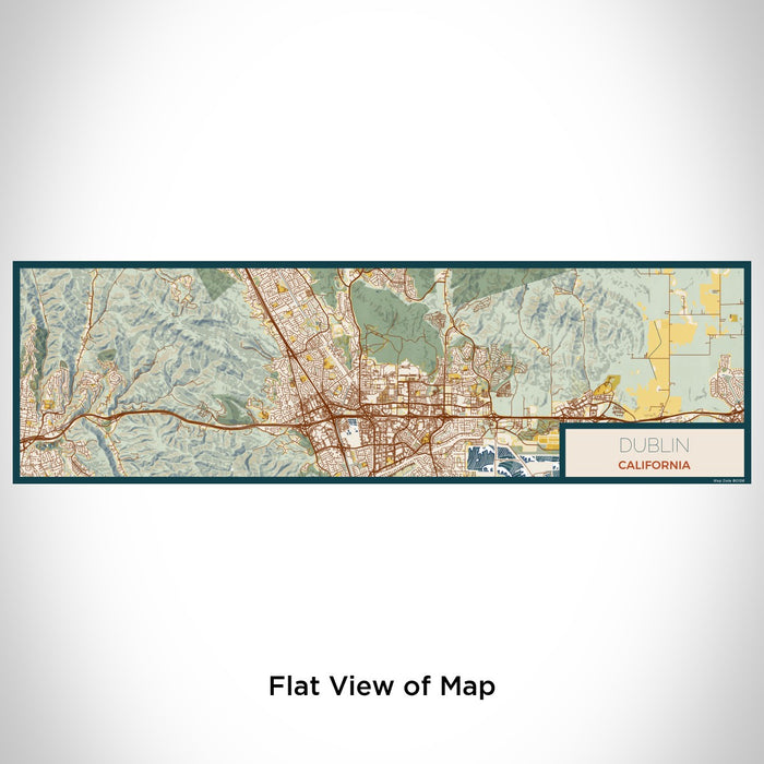 Flat View of Map Custom Dublin California Map Enamel Mug in Woodblock