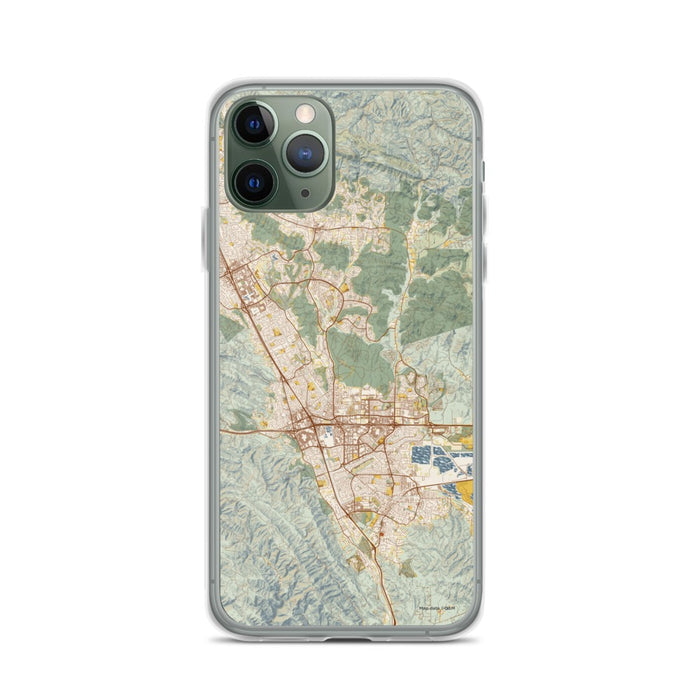 Custom iPhone 11 Pro Dublin California Map Phone Case in Woodblock