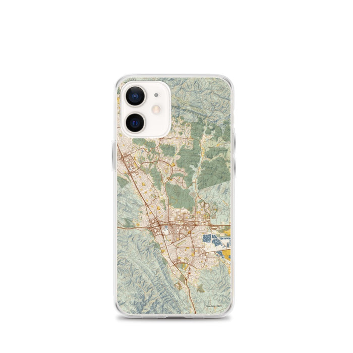 Custom iPhone 12 mini Dublin California Map Phone Case in Woodblock