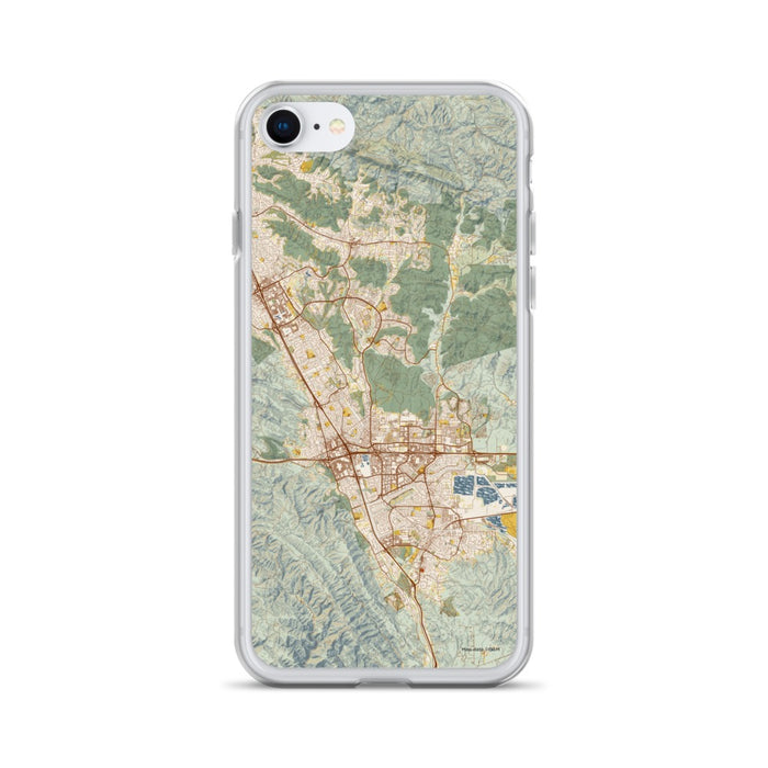 Custom iPhone SE Dublin California Map Phone Case in Woodblock