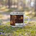 Right View Custom Dublin Ohio Map Enamel Mug in Ember on Grass With Trees in Background