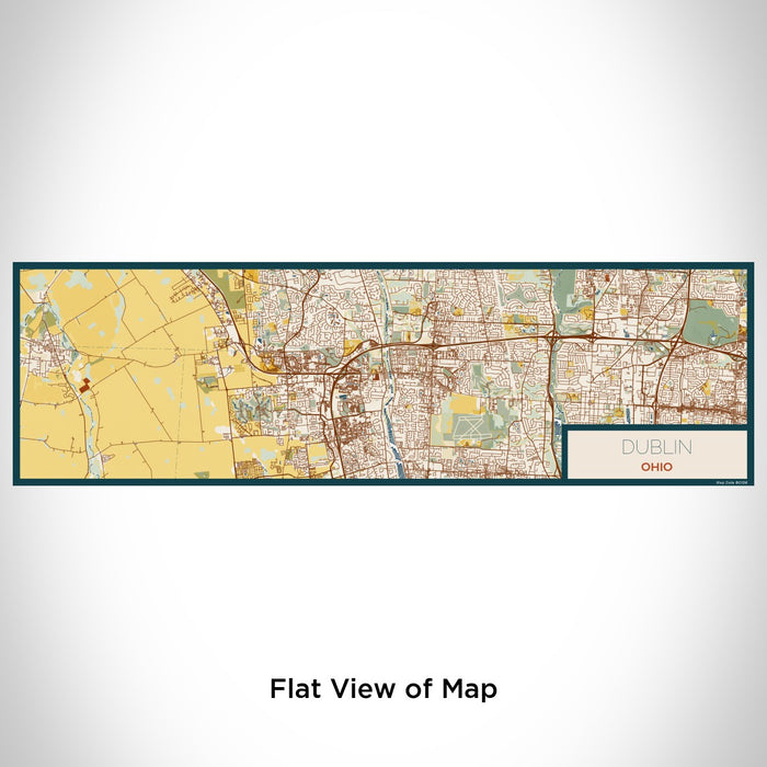 Flat View of Map Custom Dublin Ohio Map Enamel Mug in Woodblock