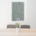 24x36 Dubois Wyoming Map Print Portrait Orientation in Afternoon Style Behind 2 Chairs Table and Potted Plant