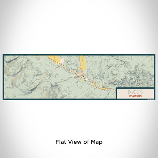 Flat View of Map Custom Dubois Wyoming Map Enamel Mug in Woodblock