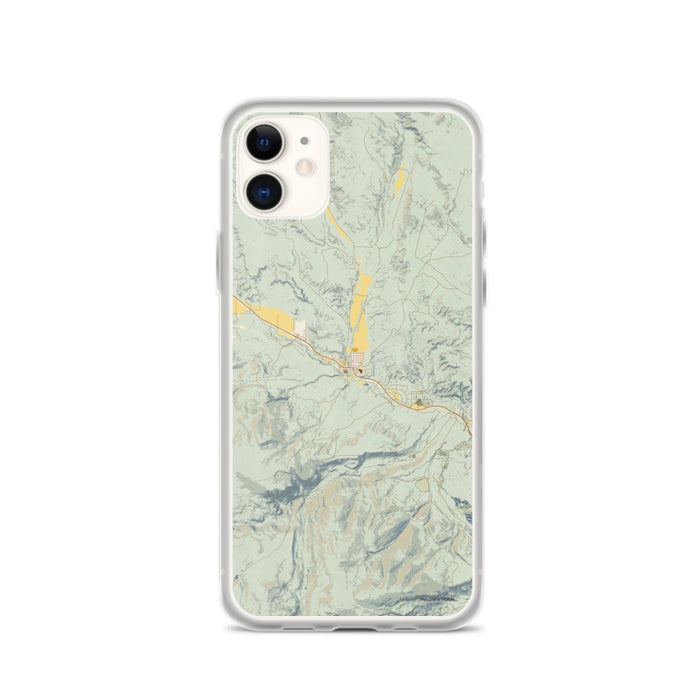 Custom Dubois Wyoming Map Phone Case in Woodblock