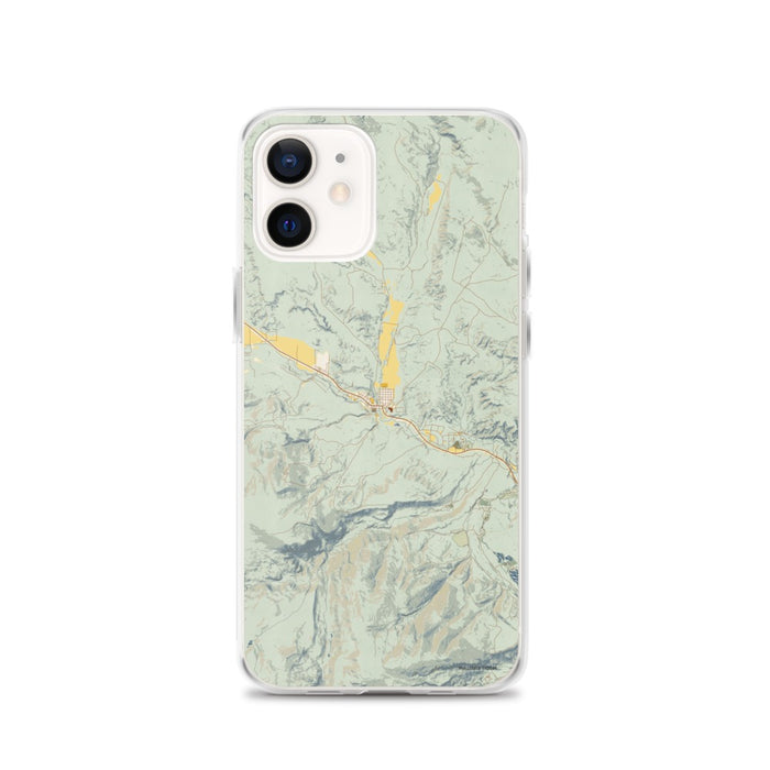 Custom Dubois Wyoming Map iPhone 12 Phone Case in Woodblock