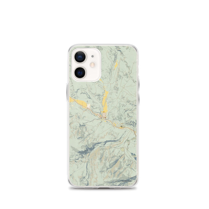 Custom Dubois Wyoming Map iPhone 12 mini Phone Case in Woodblock
