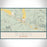 Dubois Wyoming Map Print Landscape Orientation in Woodblock Style With Shaded Background