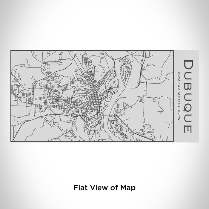 Rendered View of Dubuque Iowa Map Engraving on 17oz Stainless Steel Insulated Cola Bottle