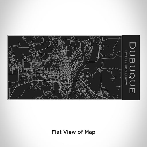 Rendered View of Dubuque Iowa Map Engraving on 17oz Stainless Steel Insulated Cola Bottle in Black