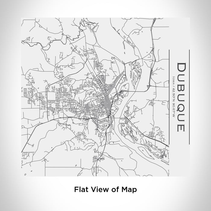 Rendered View of Dubuque Iowa Map Engraving on 17oz Stainless Steel Insulated Tumbler in White