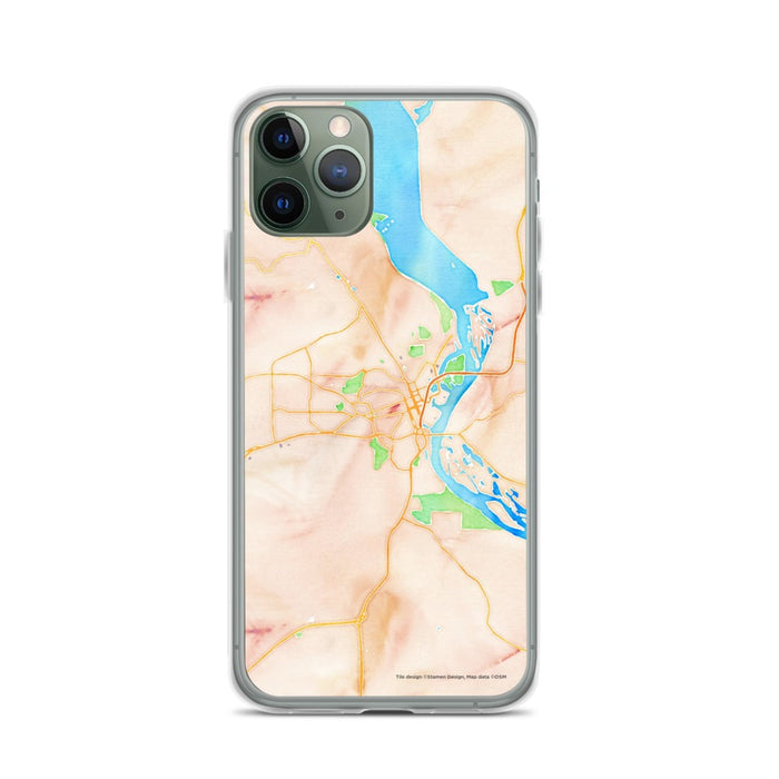 Custom Dubuque Iowa Map Phone Case in Watercolor