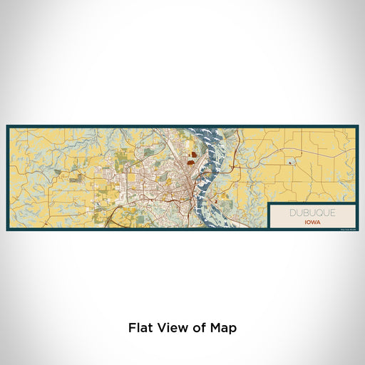 Flat View of Map Custom Dubuque Iowa Map Enamel Mug in Woodblock