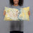 Person holding 20x12 Custom Dubuque Iowa Map Throw Pillow in Woodblock