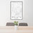 24x36 Duluth Georgia Map Print Portrait Orientation in Classic Style Behind 2 Chairs Table and Potted Plant