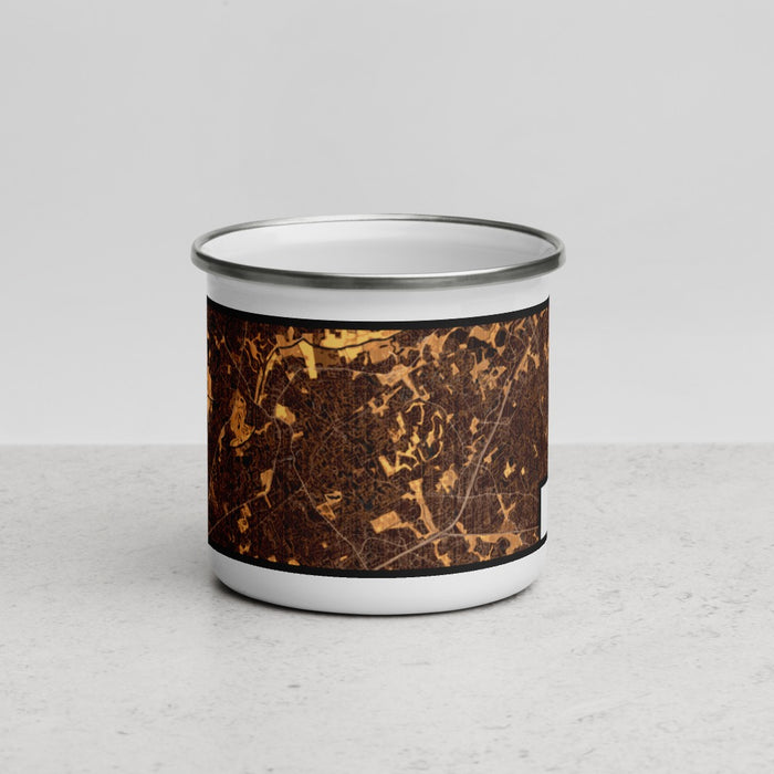 Front View Custom Duluth Georgia Map Enamel Mug in Ember