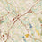 Duluth Georgia Map Print in Woodblock Style Zoomed In Close Up Showing Details