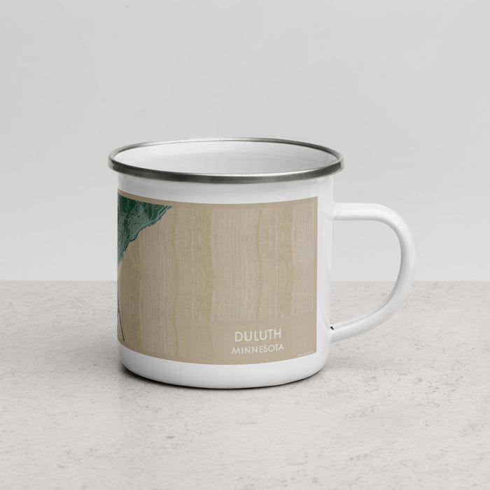 Right View Custom Duluth Minnesota Map Enamel Mug in Afternoon