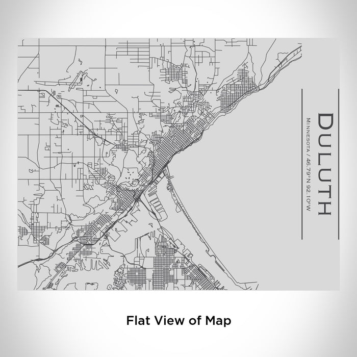 Rendered View of Duluth Minnesota Map Engraving on 20oz Stainless Steel Insulated Bottle with Bamboo Top