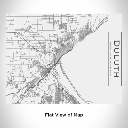 Rendered View of Duluth Minnesota Map Engraving on 20oz Stainless Steel Insulated Bottle with Bamboo Top in White