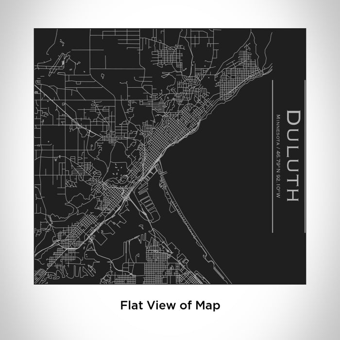 Rendered View of Duluth Minnesota Map Engraving on 17oz Stainless Steel Insulated Tumbler in Black