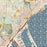 Duluth Minnesota Map Print in Woodblock Style Zoomed In Close Up Showing Details
