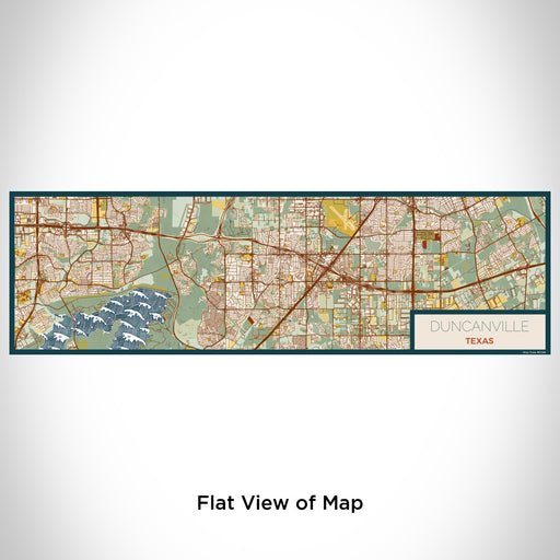 Flat View of Map Custom Duncanville Texas Map Enamel Mug in Woodblock