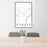 24x36 Dundee Oregon Map Print Portrait Orientation in Classic Style Behind 2 Chairs Table and Potted Plant