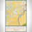 Dundee Oregon Map Print Portrait Orientation in Woodblock Style With Shaded Background