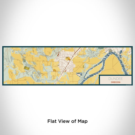 Flat View of Map Custom Dundee Oregon Map Enamel Mug in Woodblock