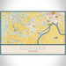 Dundee Oregon Map Print Landscape Orientation in Woodblock Style With Shaded Background