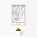 12x18 Durango Colorado Map Print Portrait Orientation in Classic Style With Small Cactus Plant in White Planter
