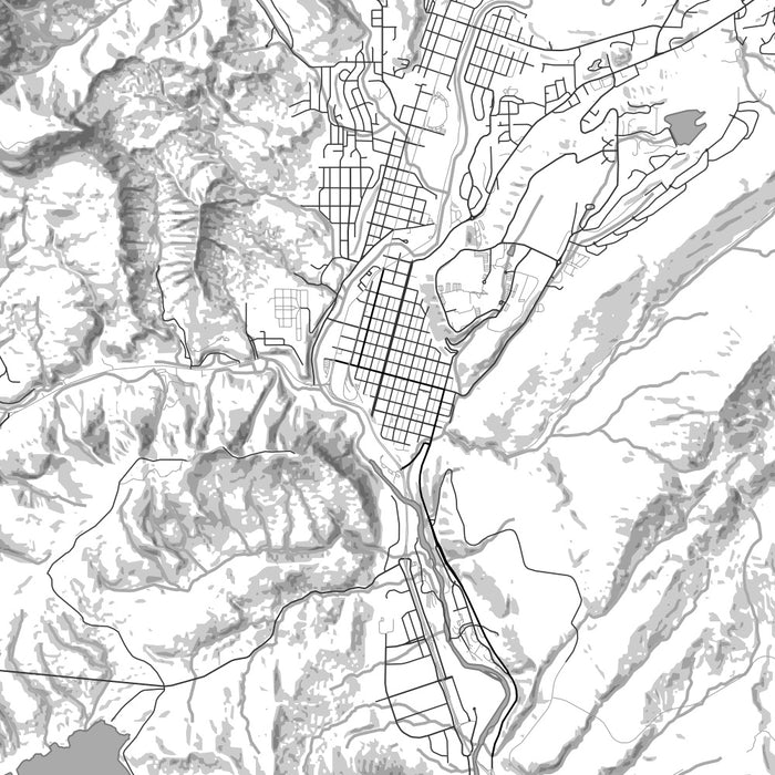 Durango Colorado Map Print in Classic Style Zoomed In Close Up Showing Details