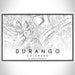 Durango Colorado Map Print Landscape Orientation in Classic Style With Shaded Background
