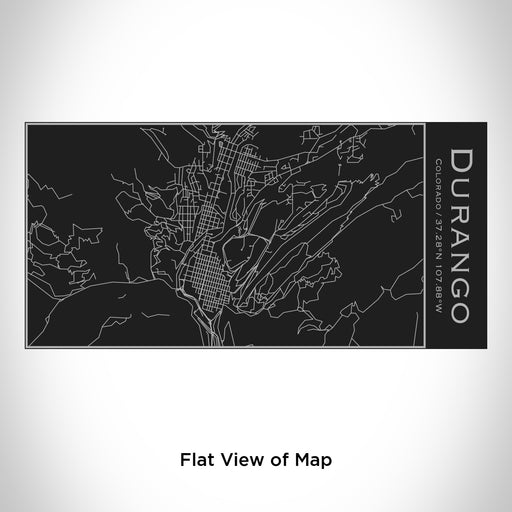 Rendered View of Durango Colorado Map Engraving on 17oz Stainless Steel Insulated Cola Bottle in Black