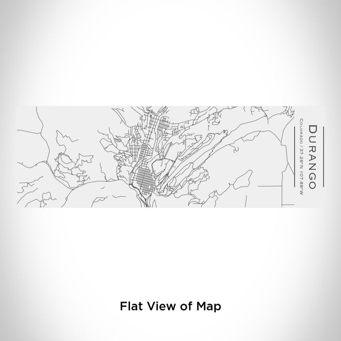 Rendered View of Durango Colorado Map Engraving on 10oz Stainless Steel Insulated Cup with Sliding Lid in White