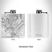 Rendered View of Durango Colorado Map Engraving on 6oz Stainless Steel Flask in White