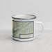 Right View Custom Durango Colorado Map Enamel Mug in Woodblock