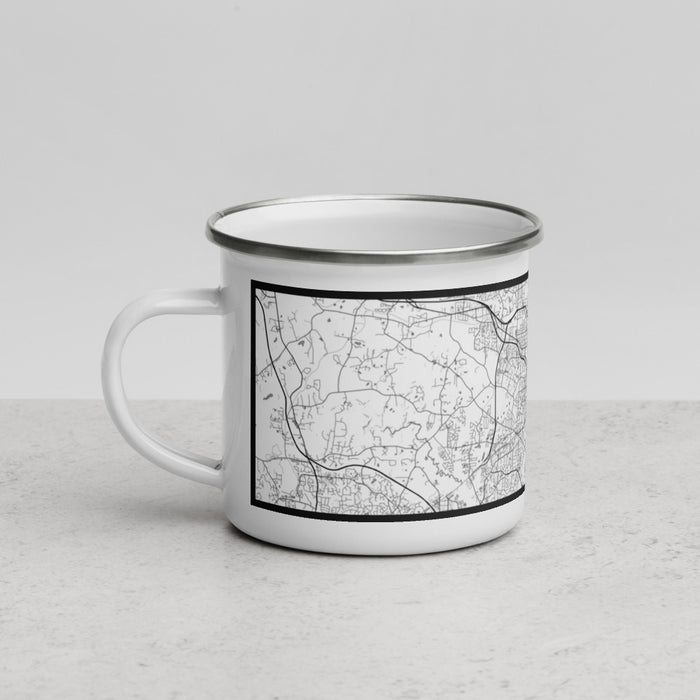 Left View Custom Durham North Carolina Map Enamel Mug in Classic