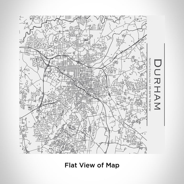 Rendered View of Durham North Carolina Map Engraving on 17oz Stainless Steel Insulated Tumbler in White