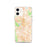 Custom Durham North Carolina Map iPhone 12 Phone Case in Watercolor