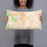 Person holding 20x12 Custom Durham North Carolina Map Throw Pillow in Watercolor